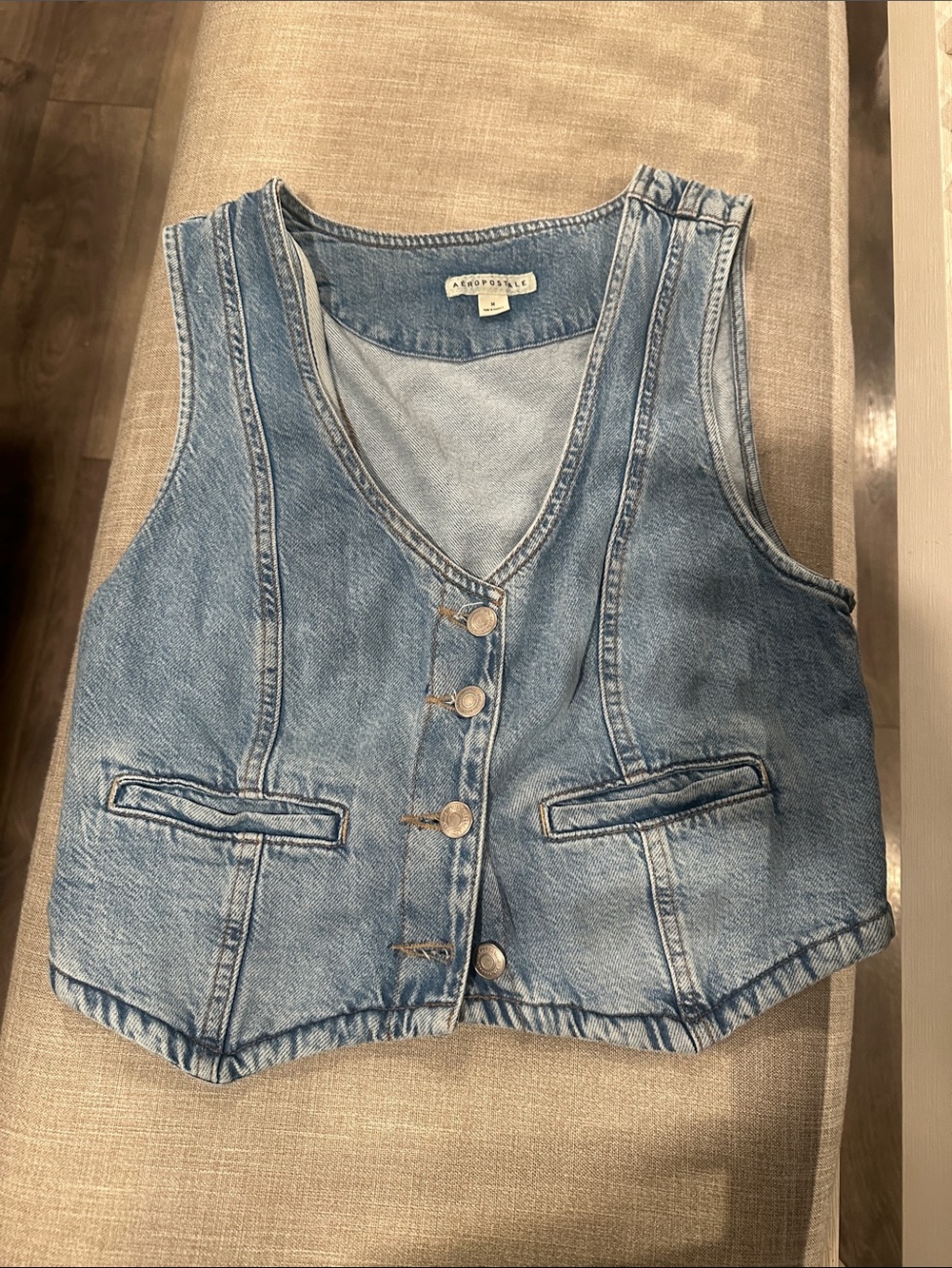 Aeropostale Light Blue Denim Vest